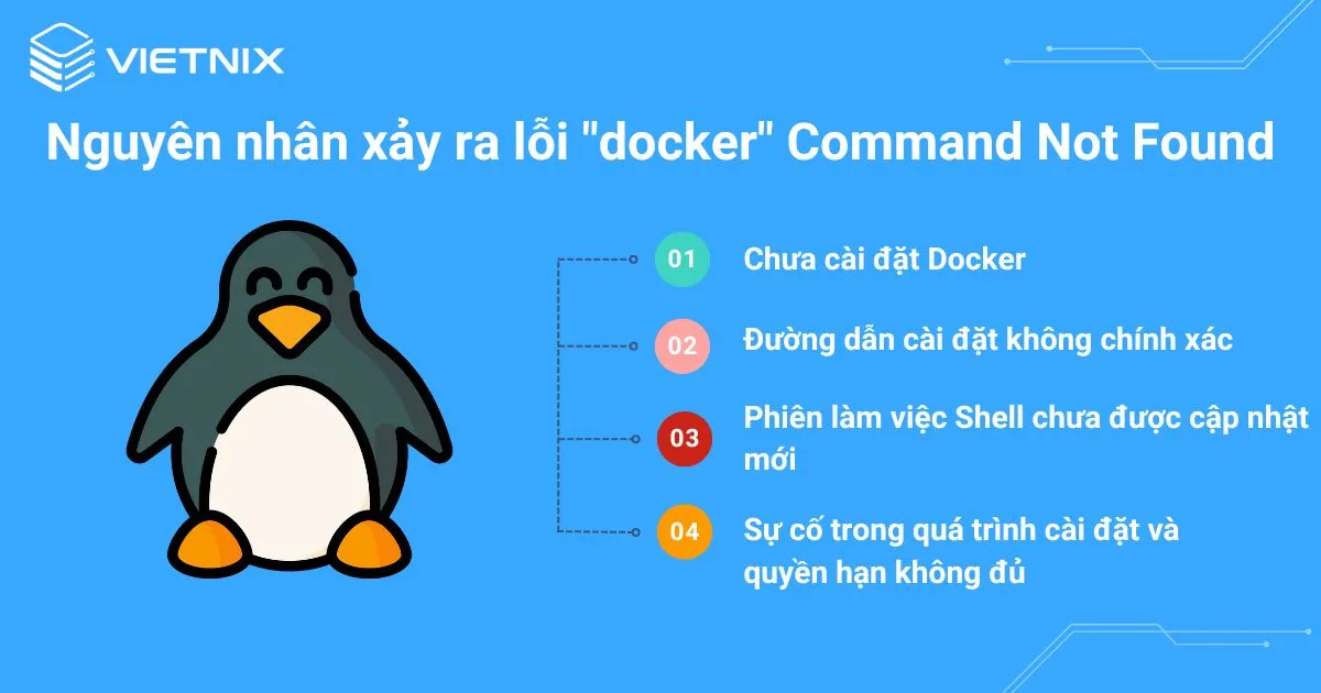 Nguyên nhân xảy ra lỗi bash Docker Command not found trong Linux