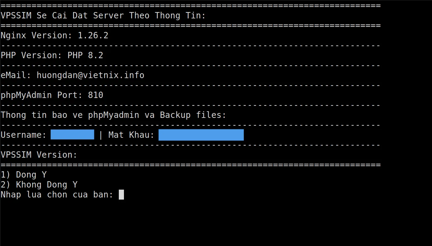 Cách cài đặt VPSSIM chi tiết - tối ưu công cụ quản lý VPS hiệu quả 20 Thông tin cài đặt VPSSIM