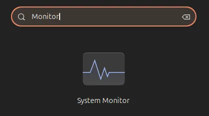 Nhập System Monitor vào thanh tìm kiếm