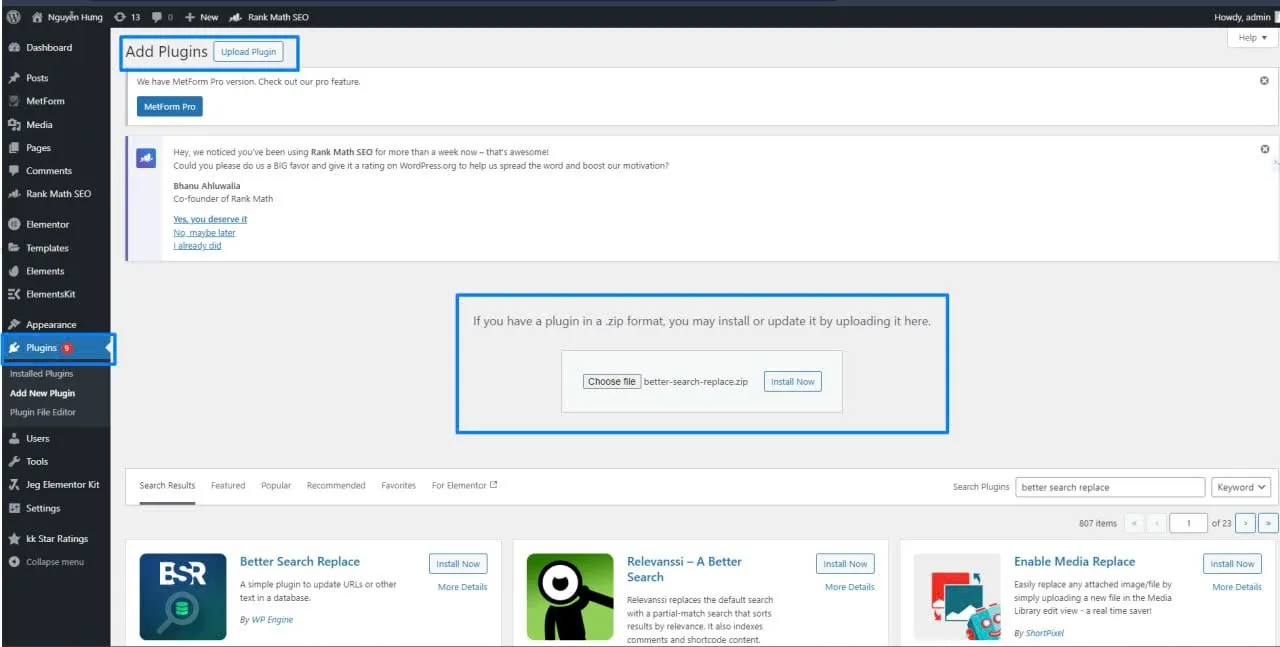 Cách sử dụng plugin Better Search Replace của WordPress đơn giản nhất 9 Hoàn tất quá trình cài đặt plugin Better Search Replace cho WordPress