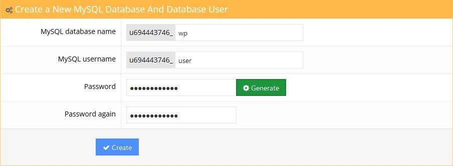 Tạo database