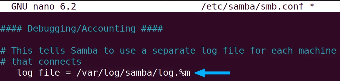 Thiết lập log file