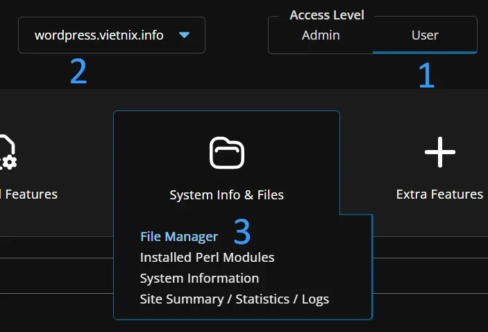 truy cap file manager