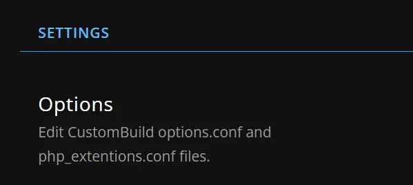 Hướng dẫn 2 cách nâng MySQL trên DirectAdmin 24 Truy cập Options