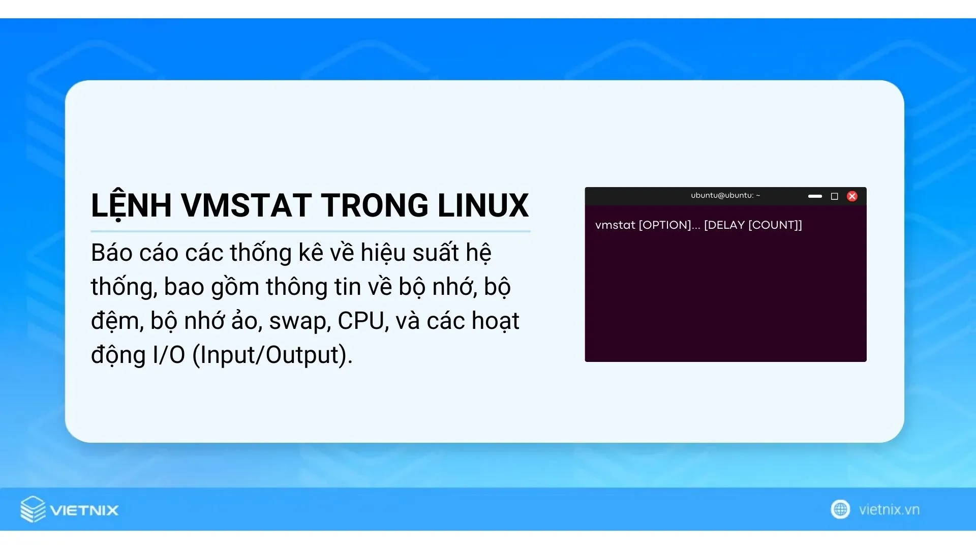 Lệnh vmstat trong Linux