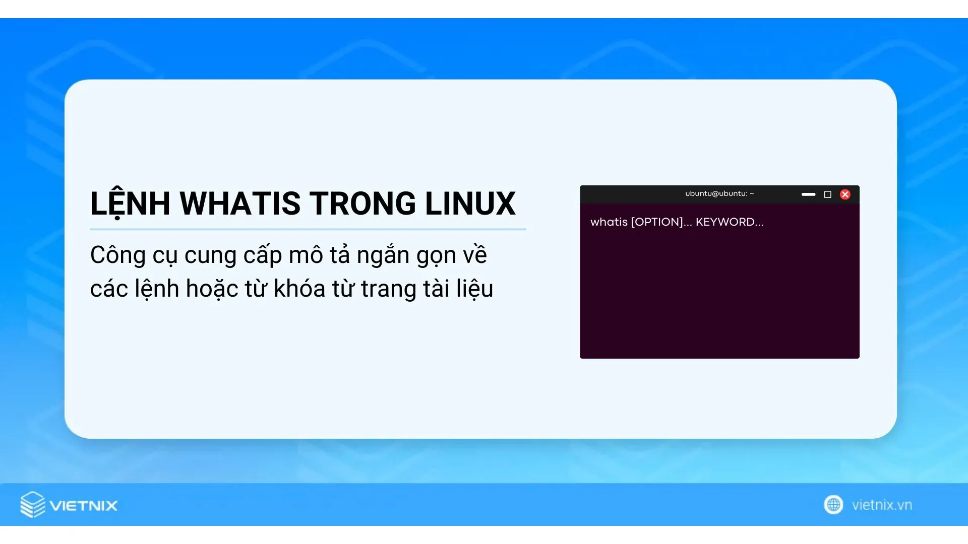 Lệnh whatis trong Linux