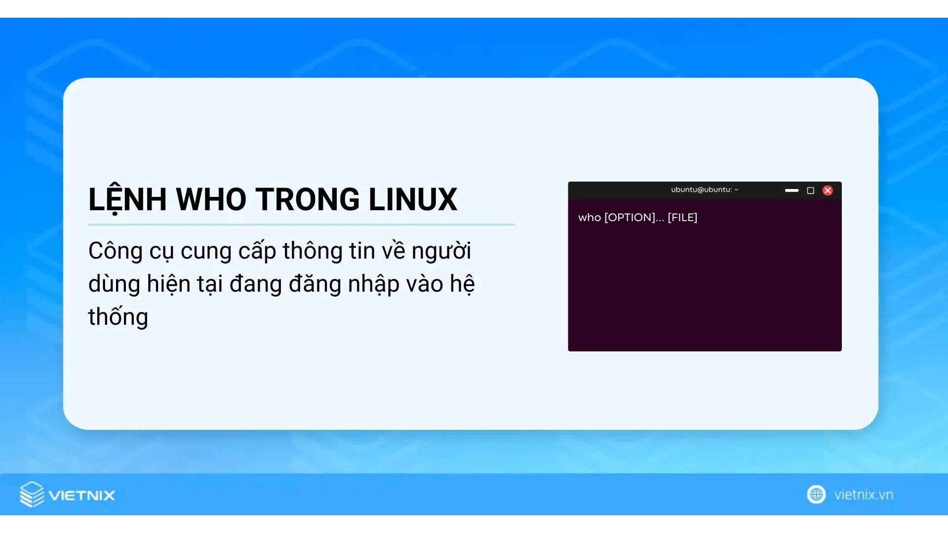 Lệnh who trong Linux