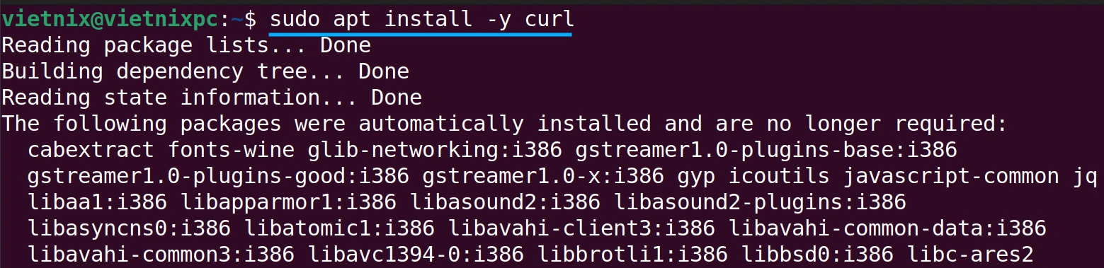 Cài đặt lại cURL trên hệ thống Linux