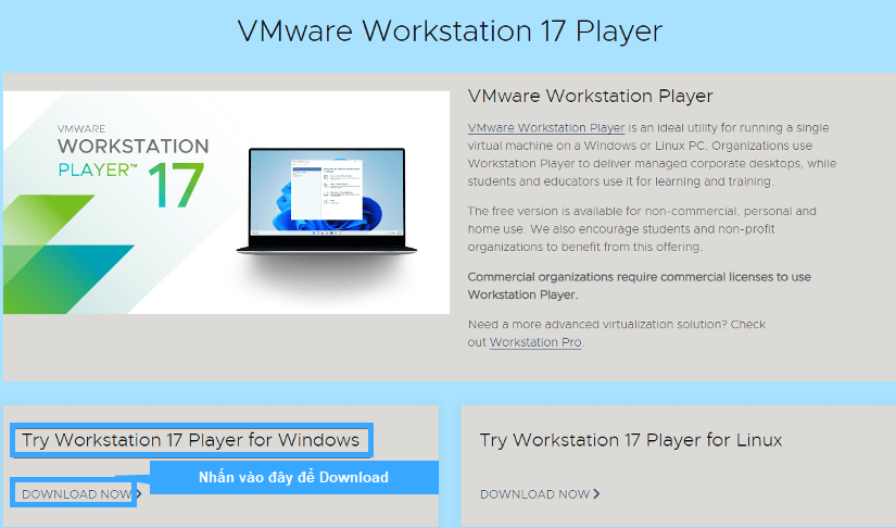 Cài đặt máy ảo trên VMware Workstation Player