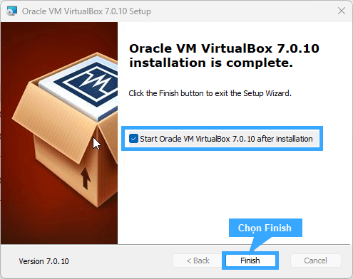 Chọn Finish ở bước cuối cùng