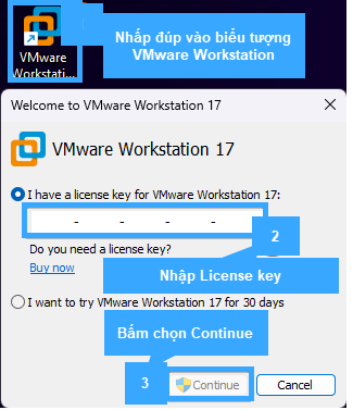 Cung cấp License key như mô tả 