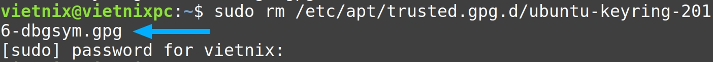 3 ví dụ về cách gỡ apt key trong hệ điều hành Linux nhanh chóng, hữu ích 24 File khóa đã bị xóa khỏi hệ thống