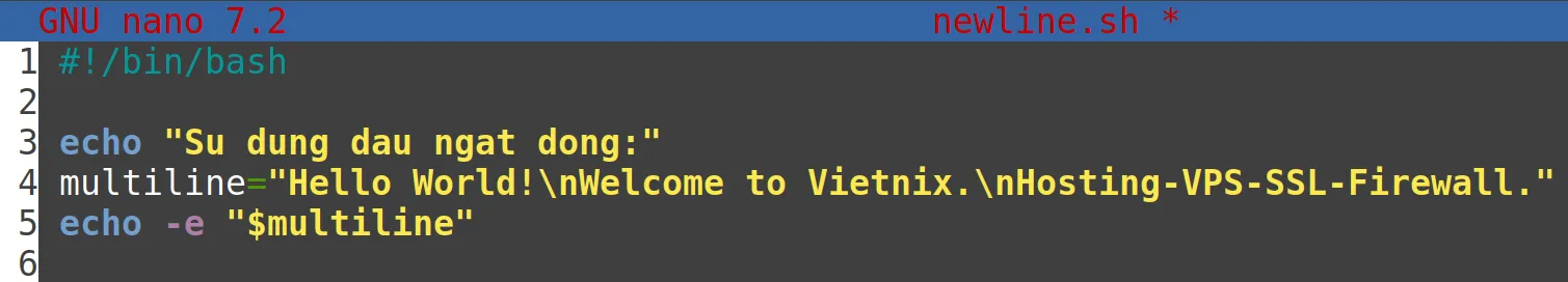 Tạo văn bản có dấu ngắt dòng