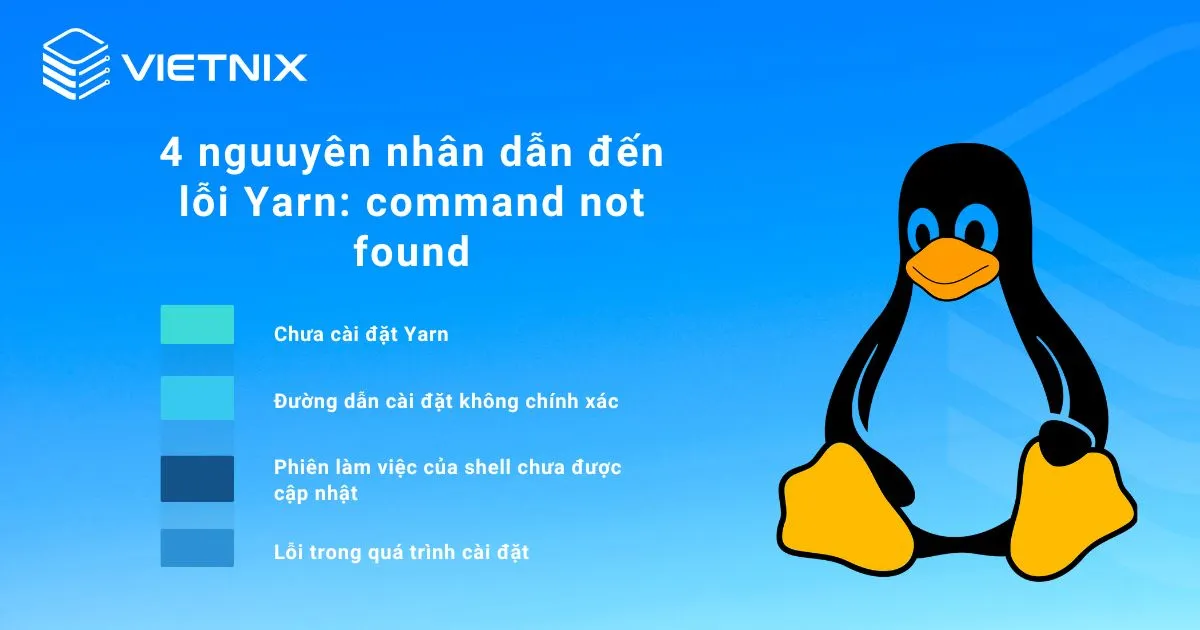 4 nguyên nhân chính dẫn đến lỗi Yarn: command not found