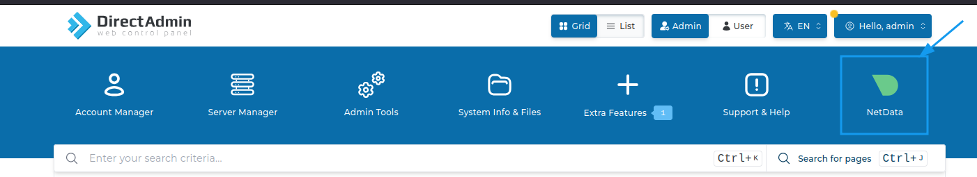 Hướng dẫn tích hợp Netdata vào DirectAdmin nhanh chóng 36 Thêm Netdata vào DirectAdmin thủ công