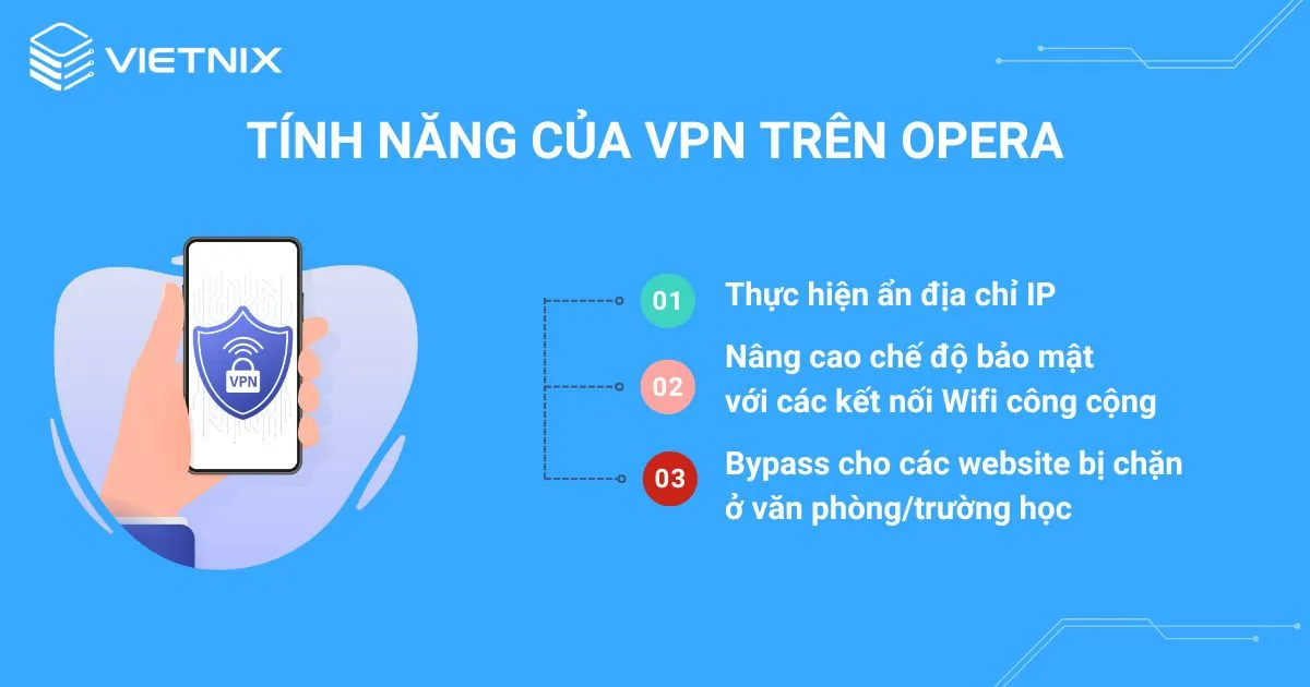 Tính năng của VPN trên Opera