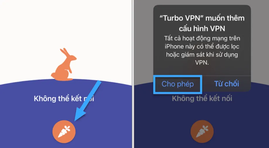 Kết nối với Turbo VPN