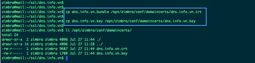 Chứng chỉ SSL đã deploy