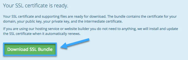 Chọn Download SSL Bundle