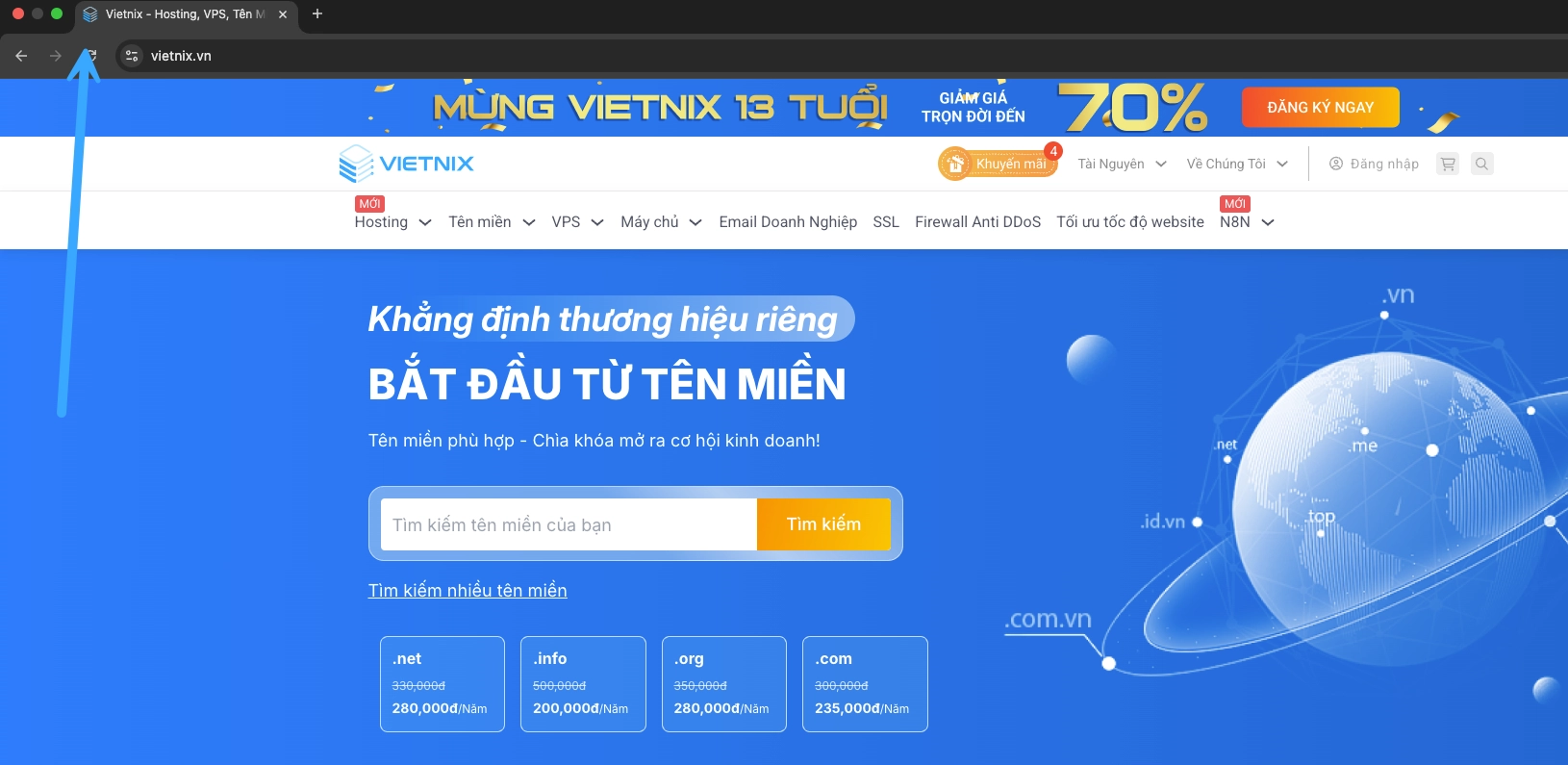 Favicon của Vietnix