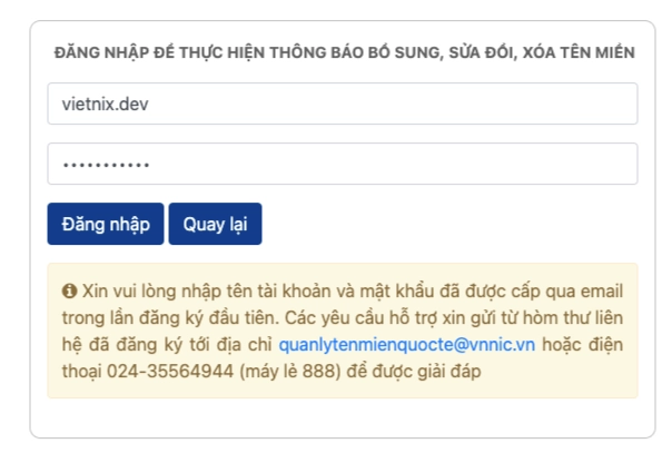 Hướng dẫn 4 bước khai báo tên miền quốc tế sau khi đăng ký 26 Đăng nhập tài khoản
