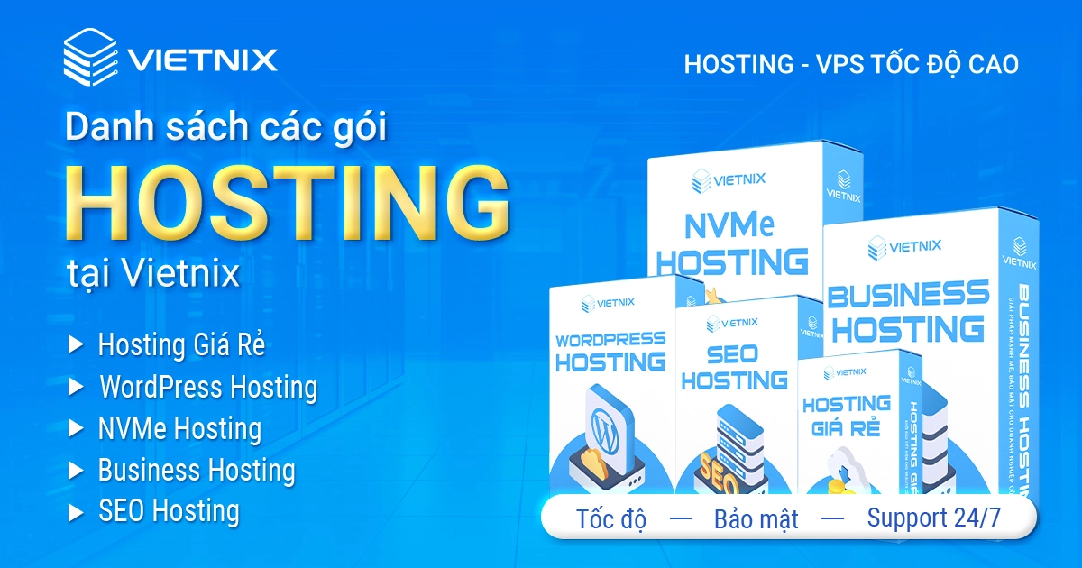 Danh sách các gói hosting tại Vietnix