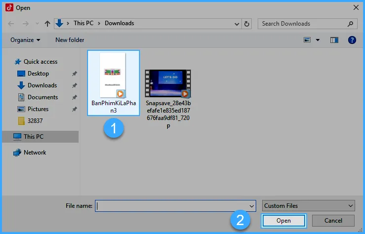 Khắc phục lỗi mất tiếng khi Livestream TikTok Studio trên VPS 32 Chọn video cần thêm