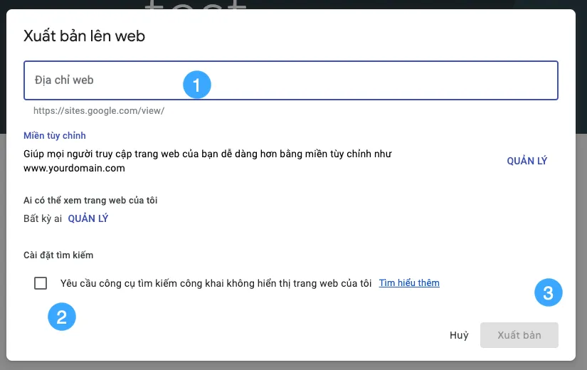 Tìm hiểu mọi điều về Google Sites - Công dụng và ưu nhược điểm 66 Điền thông tin