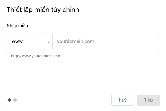 Tìm hiểu mọi điều về Google Sites - Công dụng và ưu nhược điểm 69 Nhập tên miền