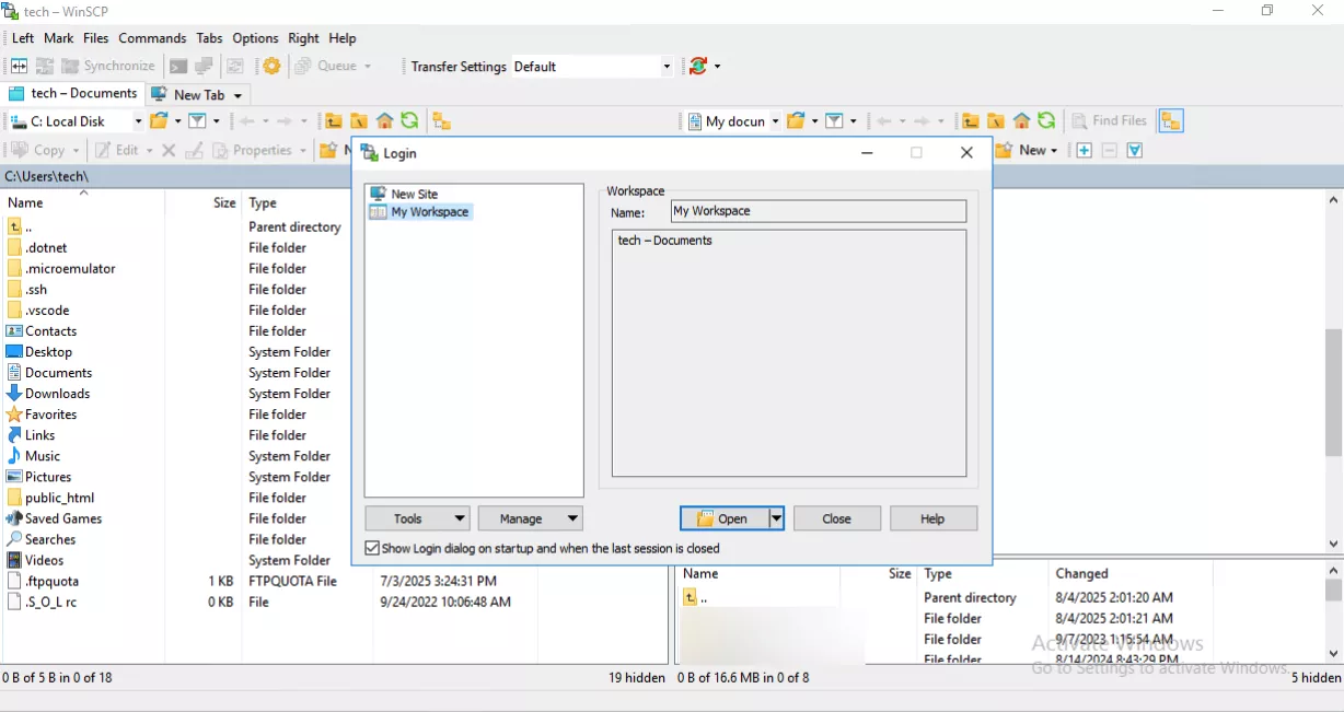 Cách kết nối và truy cập VPS qua sFTP bằng WinSCP và giao diện dòng lệnh 31 Giao diện quản trị WinSCP