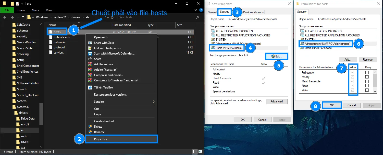 Mẹo kiểm tra website đã hoạt động trên hosting cực đơn giản 16 Chỉnh file host