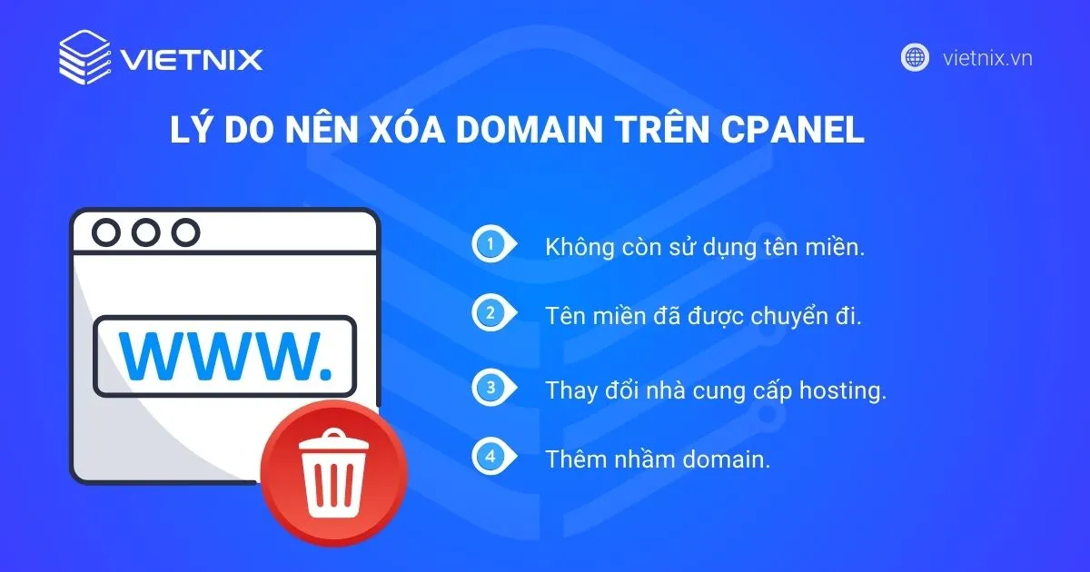 4 lý do nên xóa domain trên cPanel