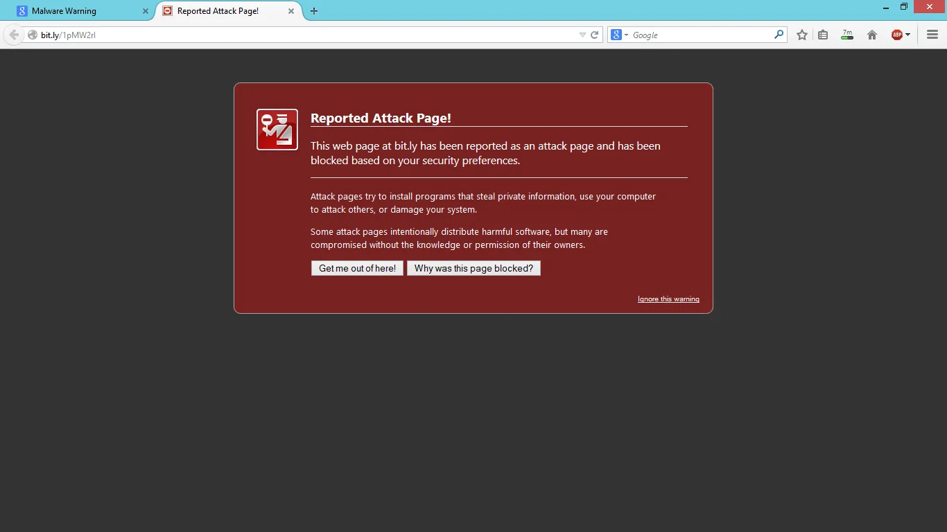 Nguyên nhân trang web hiện thông báo Reported Attack Site
