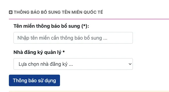 Hướng dẫn 4 bước khai báo tên miền quốc tế sau khi đăng ký 29 Nhập thông tin tên miền mới