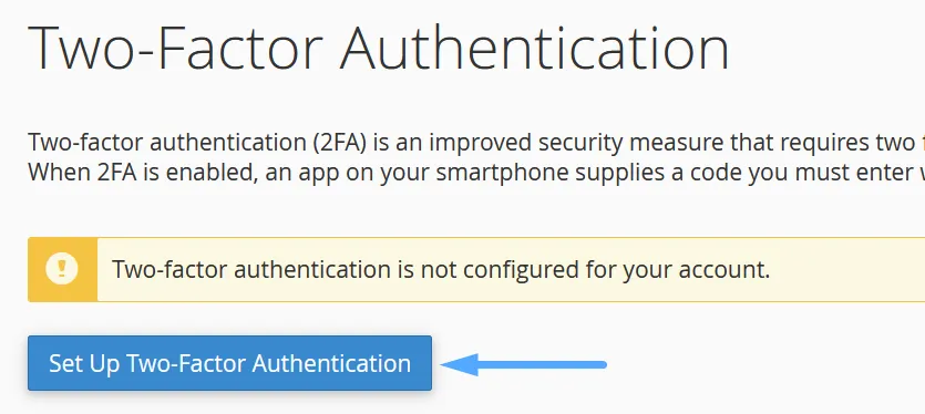 Nhấn Set Up Two-Factor Authentication