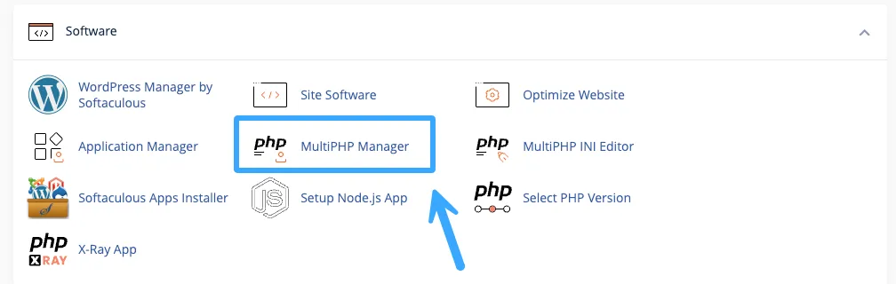 Chọn MultiPHP Manager