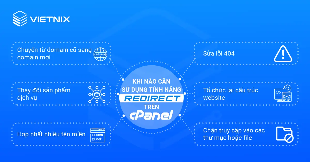 Trường hợp cần sử dụng tính năng Redirect trên cPanel 