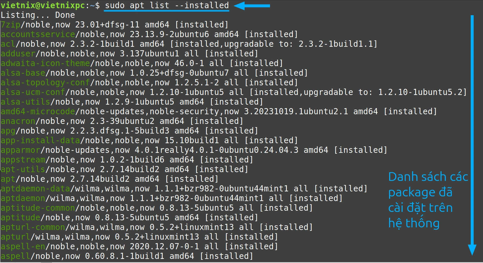 Cách quản lý phần mềm hiệu quả nhất với lệnh apt trong Linux 42 Kiểm tra các phần mềm đã được cài đặt trên máy tính