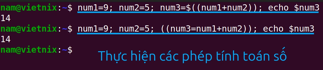  Sử dụng mở rộng số học