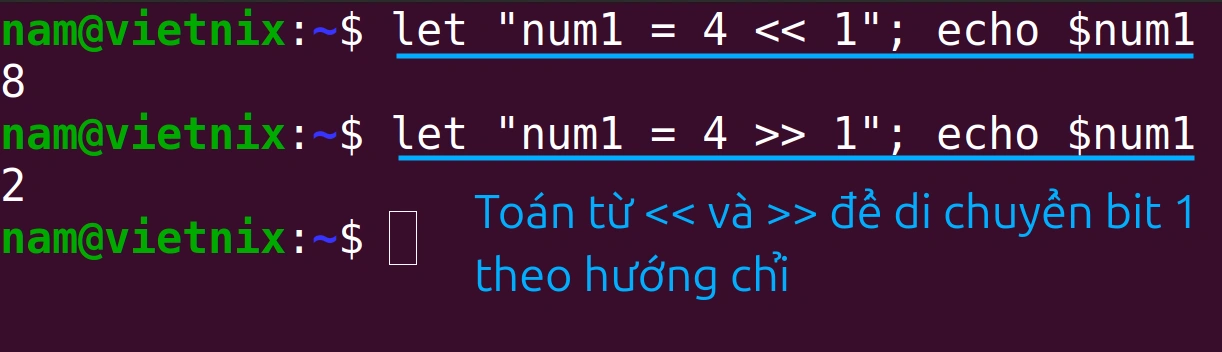 Sử dụng phép dịch bit trái / phải