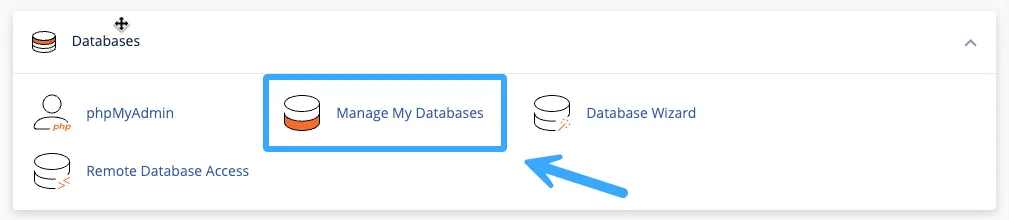 Chọn Manage My Databases