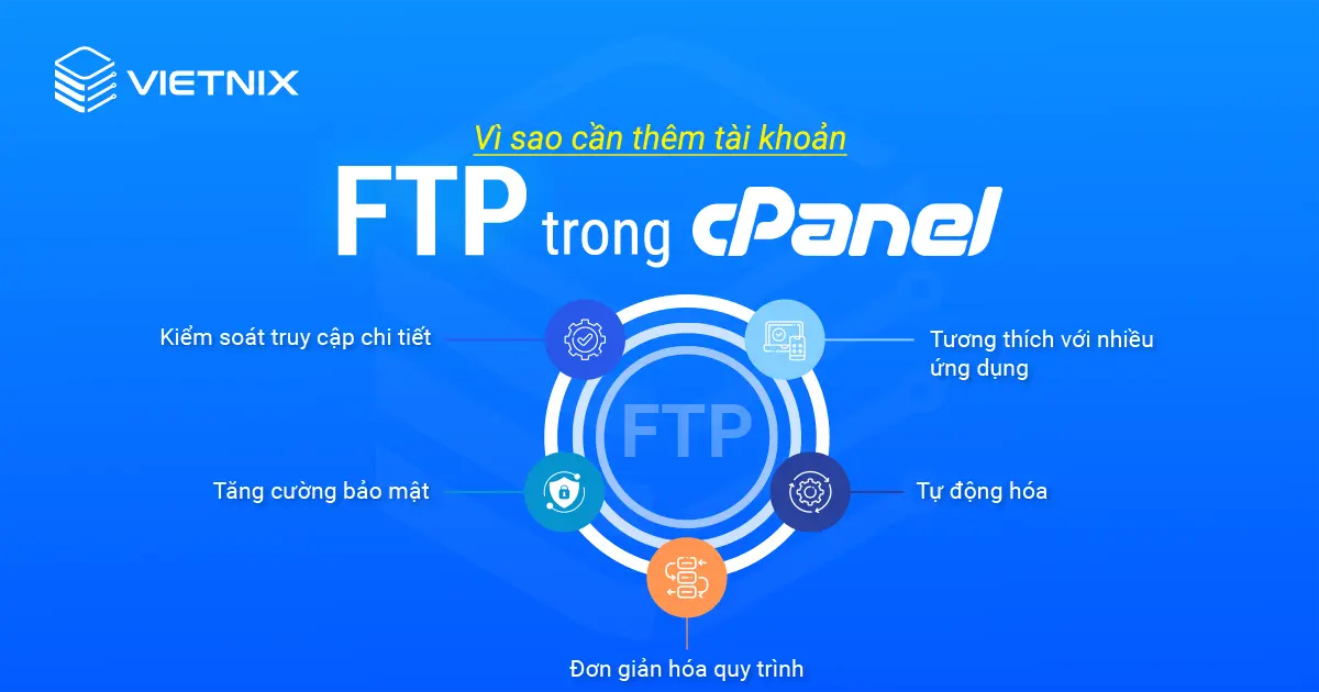 Lý do cần thêm tài khoản ftp vào trong cpanel