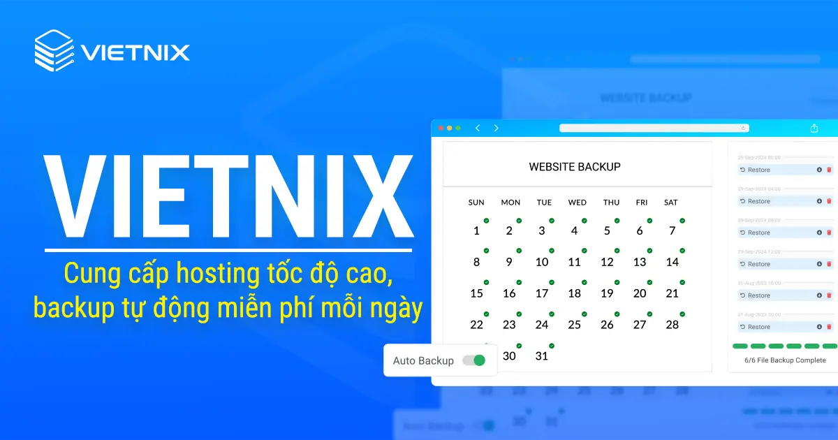 Hosting Vietnix backup miễn phí mỗi ngày