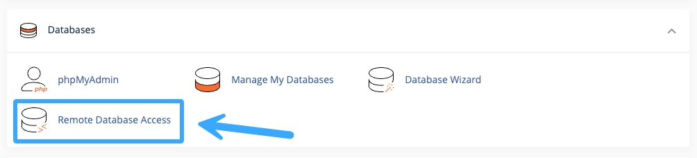 Chọn Remote Database Access