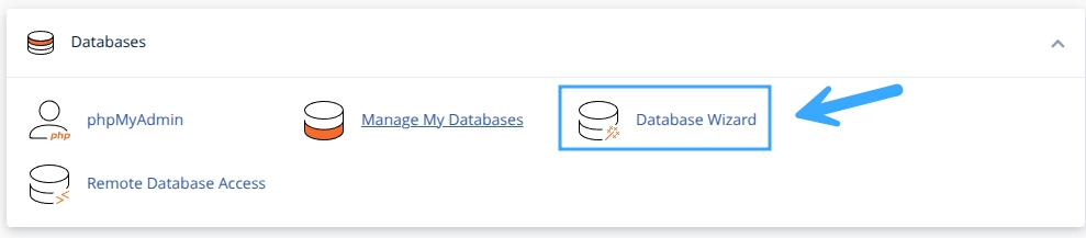 Hướng dẫn cài đặt BookStack trên cPanel nhanh chóng 25 Chọn Database Wizard