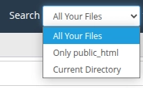 Hướng dẫn chi tiết cách sử dụng File Manager trong cPanel 47 Chọn phạm vi tìm kiếm