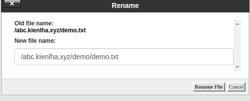 Hướng dẫn chi tiết cách sử dụng File Manager trong cPanel 41 Dùng Rename để thay đổi đường dẫn
