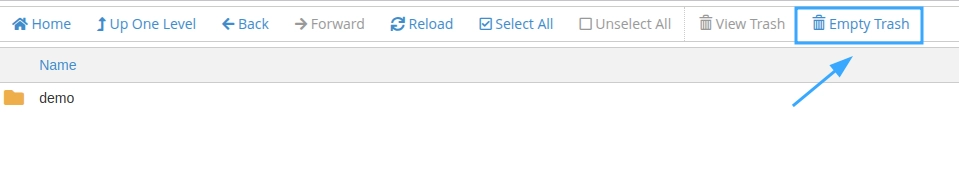 Hướng dẫn chi tiết cách sử dụng File Manager trong cPanel 44 Chọn Empty Trash để xoá vĩnh viễn