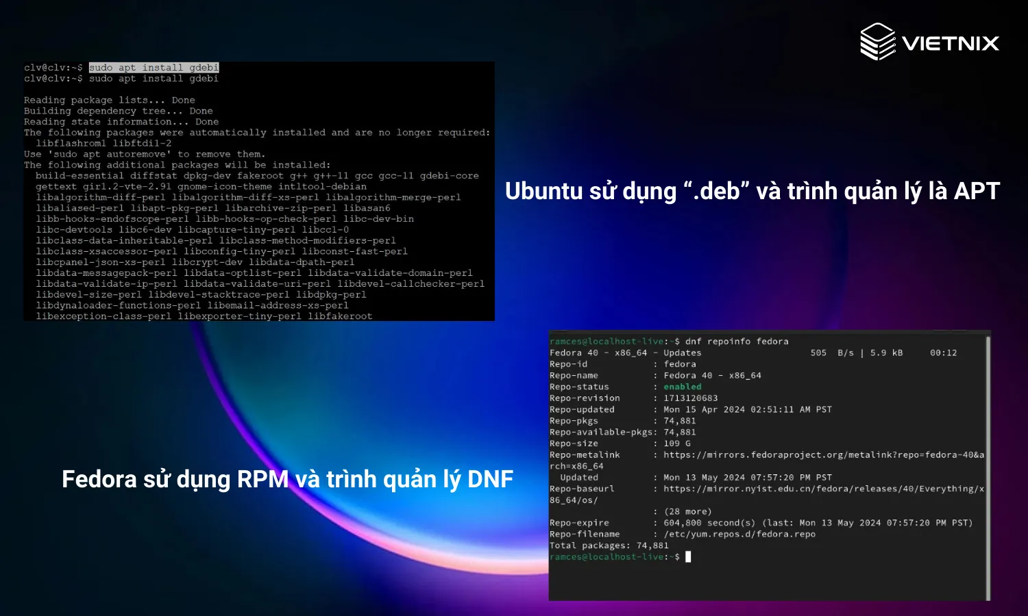 So sánh giữa Fedora và Ubuntu đâu là hệ điều hành nổi bật hơn trong Linux 18 Cách quản lý package khác nhau