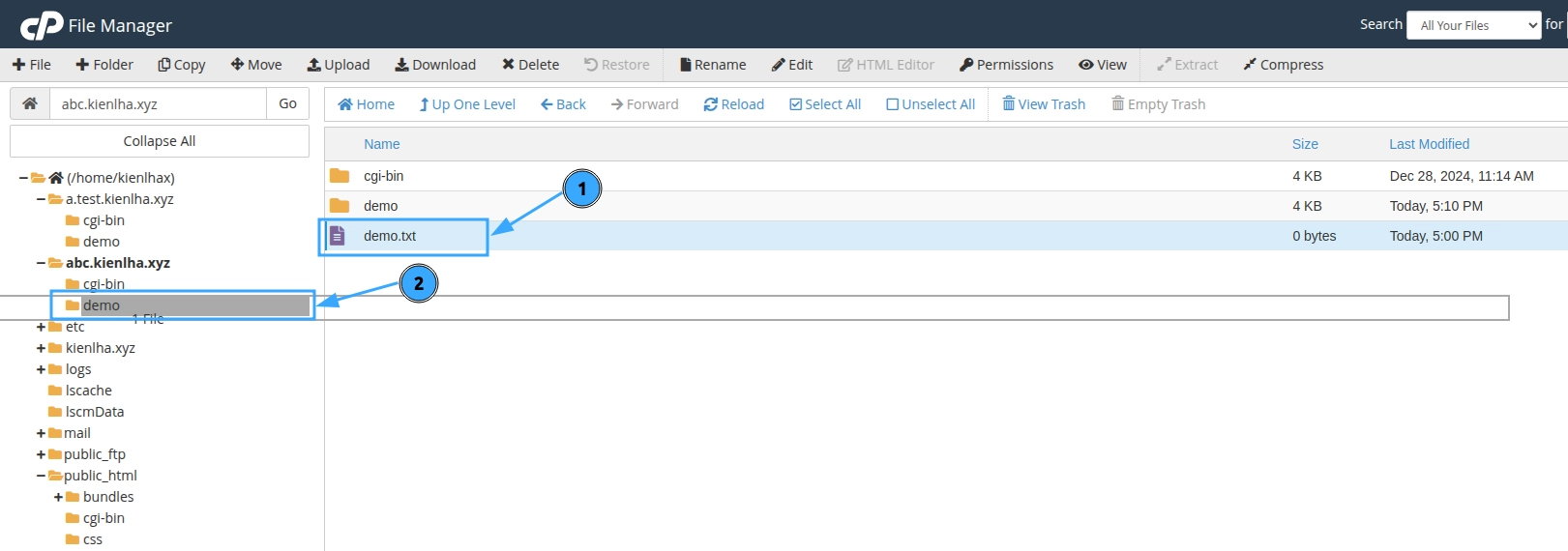 Hướng dẫn chi tiết cách sử dụng File Manager trong cPanel 40 Kéo thả file hoặc thư mục để di chuyển nhanh